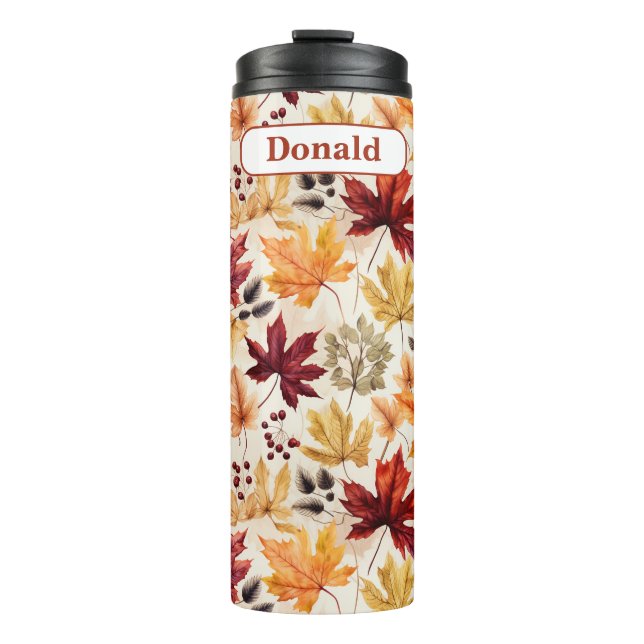 Say it with fall leaves 3 - Customised Thermal Tumbler (Front)