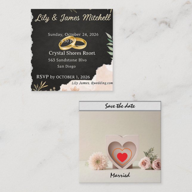 Say It With Style Married Invitations Cards (Front/Back)