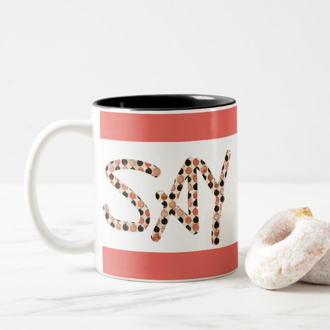 "Say Love" two-tone coffee mug (With Donut)