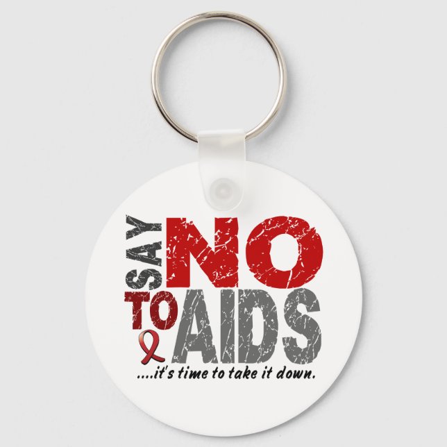 Say NO To AIDS 1 Key Ring (Front)