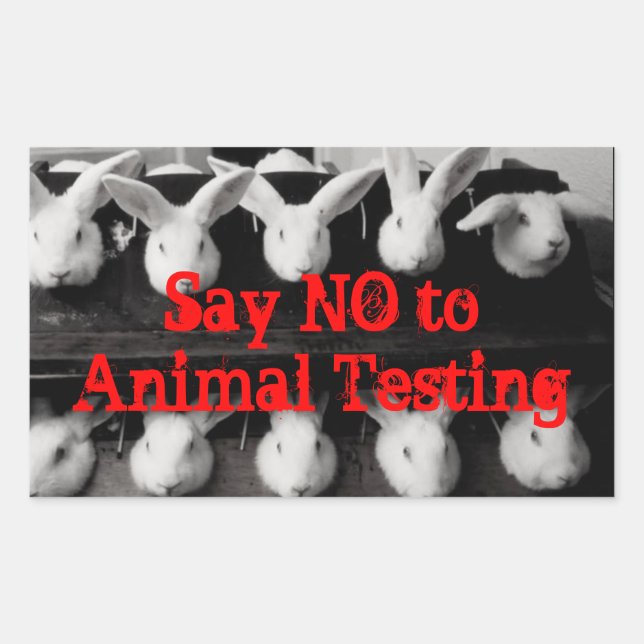 Say No to Animal Testing Bunnies Sticker Set (Front)