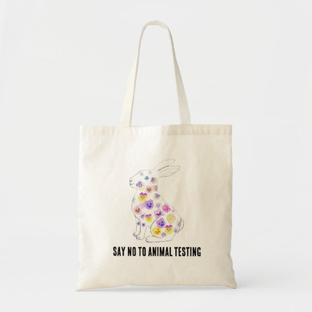 Say no to Animal testing Rabbit  Tote Bag (Front)