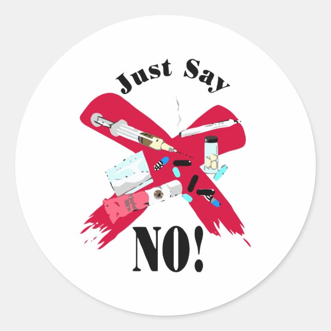 Say No to Drugs Classic Round Sticker (Front)