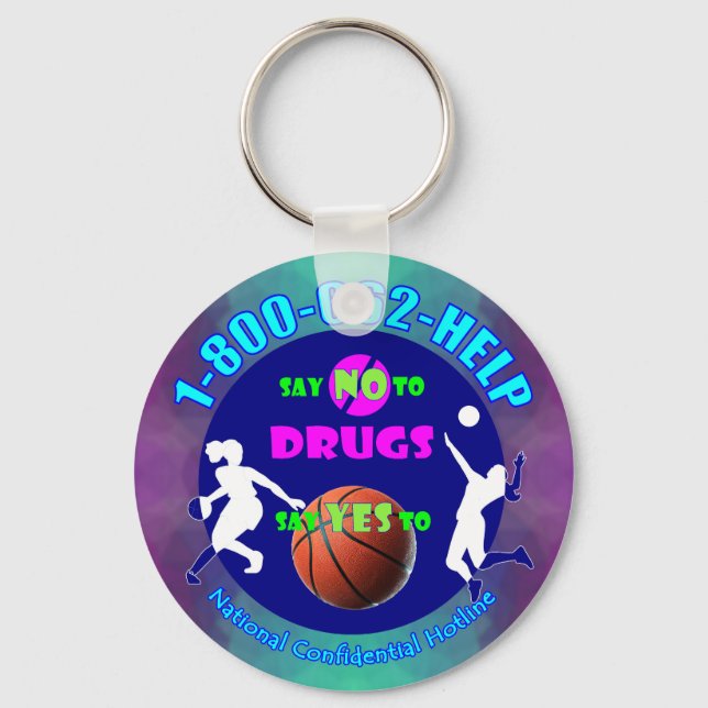 Say NO to Drugs - Say YES to Basketball! Key Ring (Front)