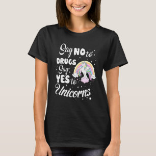 Say No To Drugs Say Yes To Unicorns Red Ribbon Wee T-Shirt