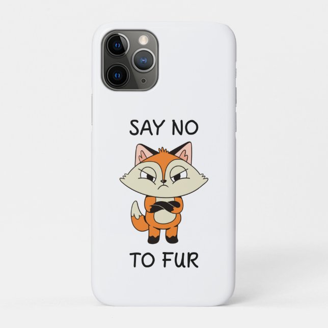 Say no to Fur - Sad Fox Case-Mate iPhone Case (Back)