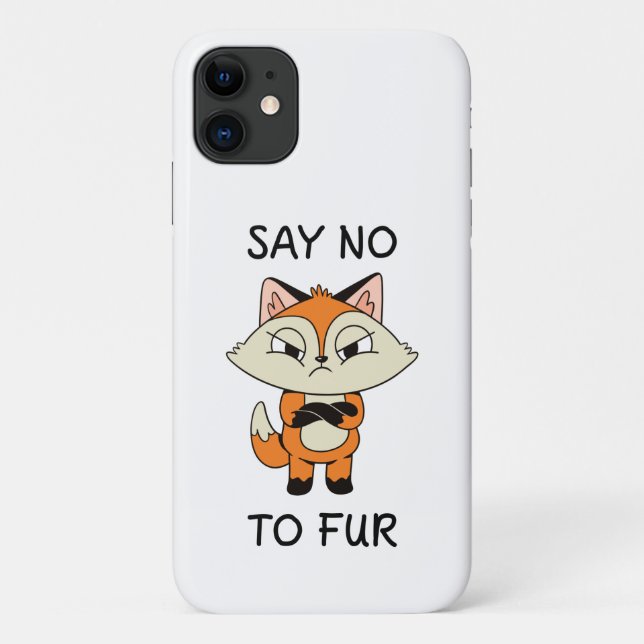 Say no to Fur - Sad Fox Case-Mate iPhone Case (Back)
