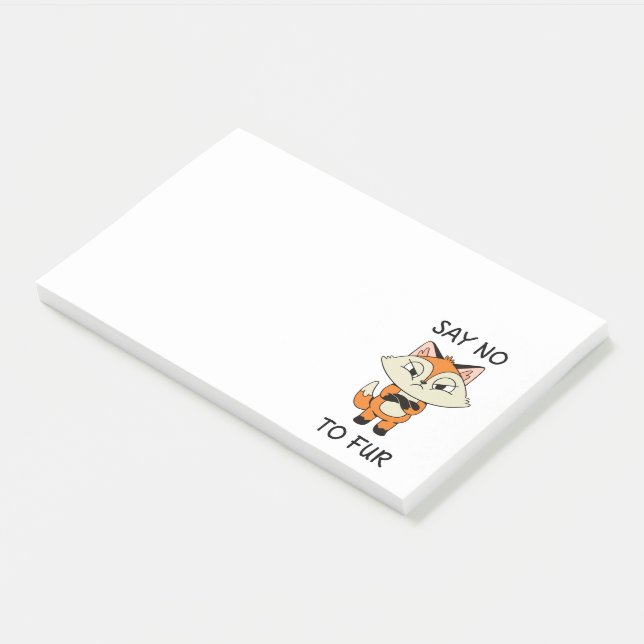 Say no to Fur - Sad Fox Post-it Notes (Angled)