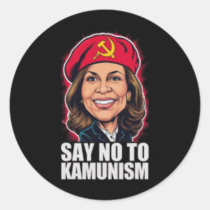 Say No To Kamunism Vote Trump Vance 2024 Funny Pol Classic Round Sticker