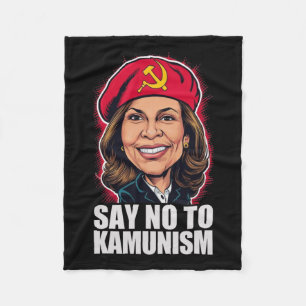 Say No To Kamunism Vote Trump Vance 2024 Funny Pol Fleece Blanket