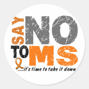 Say NO To MS 1 Classic Round Sticker