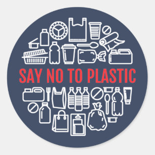 Say No To Plastic Earth Day Classic Round Sticker