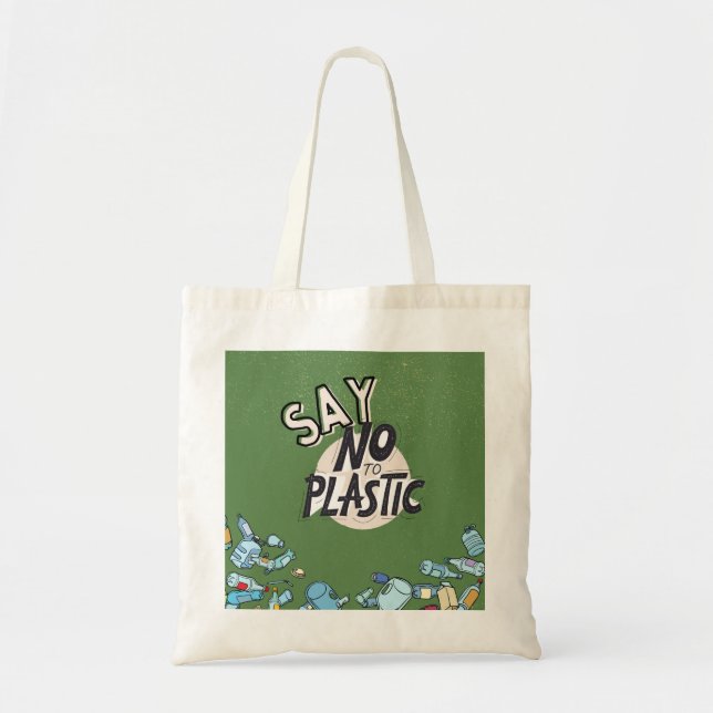 Say no to plastic tote bag (Front)