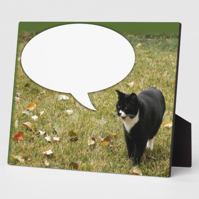 Say Something Customisable Cat Design Plaque (Side)