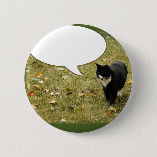 Say Something Kitty 6 Cm Round Badge (Front)