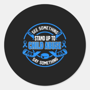 Say something see something stand up to child classic round sticker