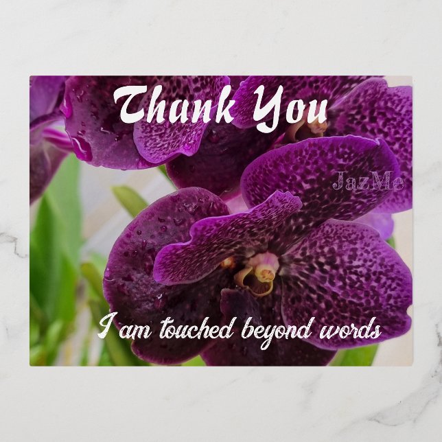 Say Thank You Foil Holiday Postcard (Front)