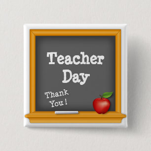 Say Thank You on Teacher Day 15 Cm Square Badge