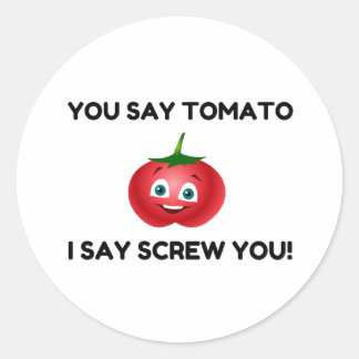 Say Tomato Classic Round Sticker