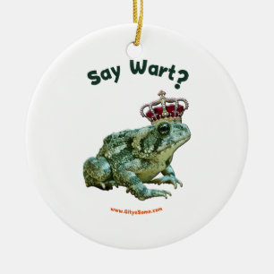 Say Wart Frog Toad Prince Ceramic Tree Decoration