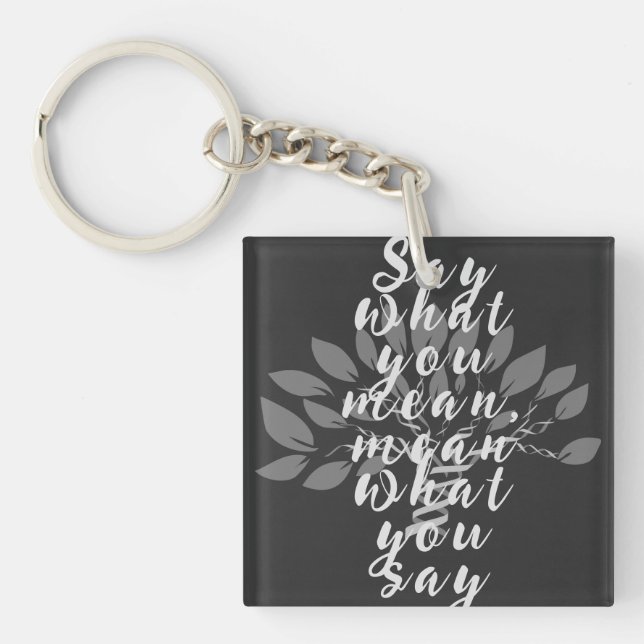 Say what you mean, mean what you say key ring (Front)