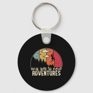 Say Yes To New Adventures - Climbing Girl Vintage Key Ring
