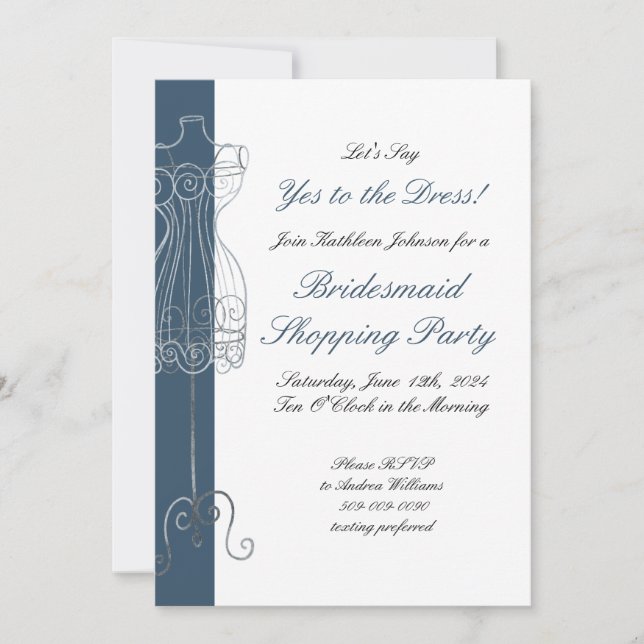 Say Yes to the Dress Bridesmaid Shopping Party Invitation (Front)