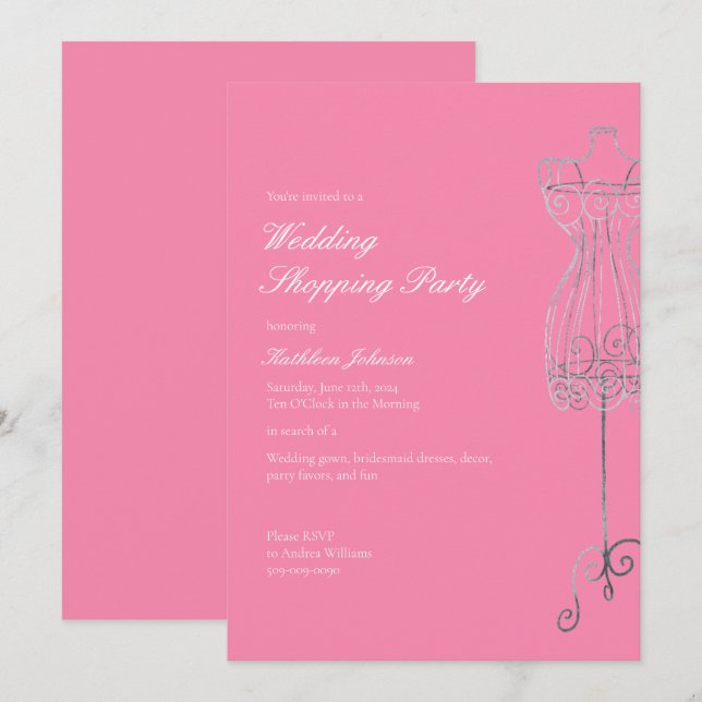 Say Yes to the Dress Bridesmaid Shopping Party Invitation (Front/Back)