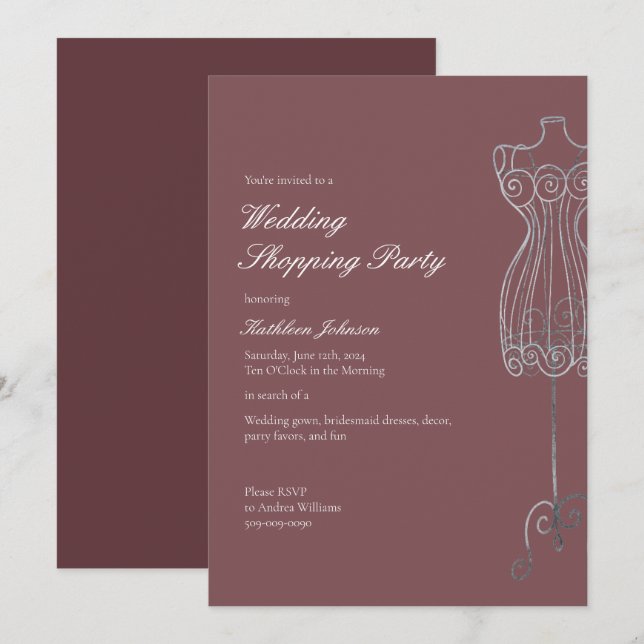 Say Yes to the Dress Bridesmaid Shopping Party Invitation (Front/Back)