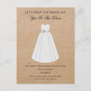 Say Yes to the Dress Kraft return address invite Postcard
