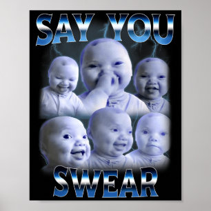 Say You Swear Ai Niche Baby Holding Back Laugh Gen Poster