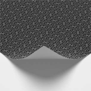 Sayagata japanese traditional pattern white line wrapping paper