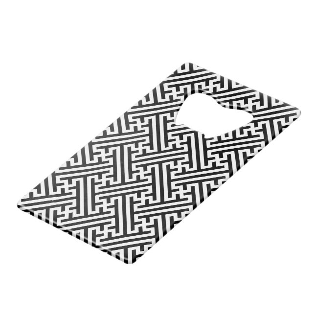 Sayagata pattern, Japanese, Black and White (Front Angled)
