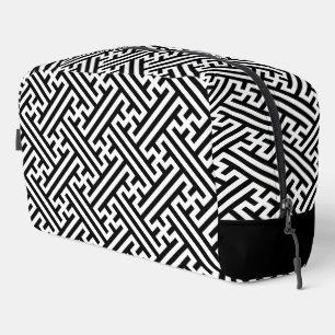 Sayagata pattern, Japanese, Black and White Dopp Kit