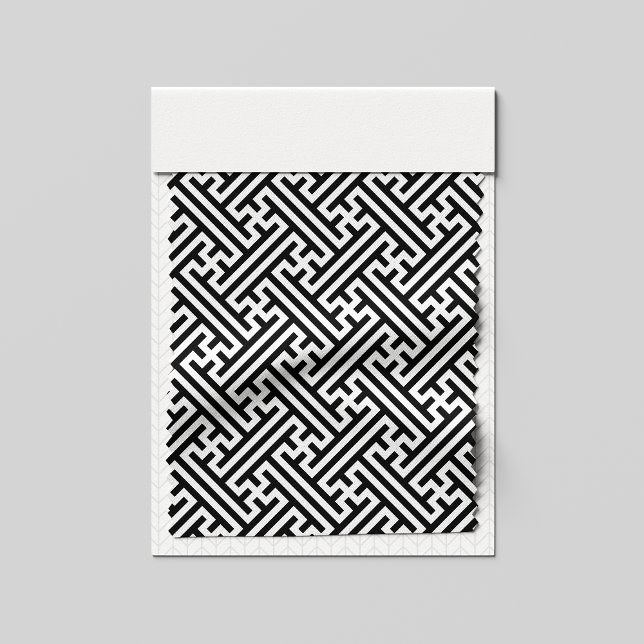 Sayagata pattern, Japanese, Black and White Fabric (Creator Uploaded)