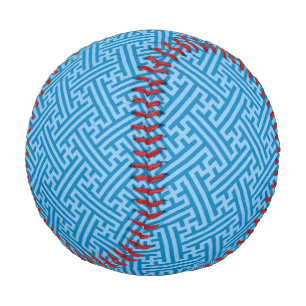 Sayagata pattern, Japanese, Blue and Baby Blue Baseball