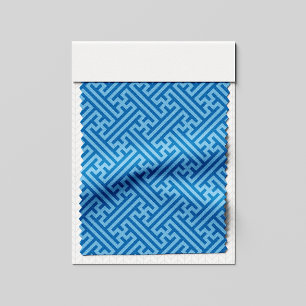 Sayagata pattern, Japanese, Blue and Baby Blue Fabric
