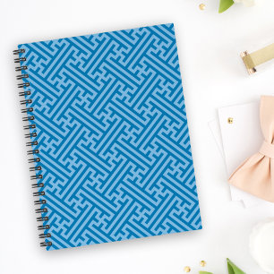 Sayagata pattern, Japanese, Blue and Baby Blue Notebook