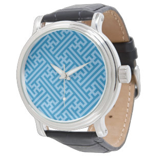 Sayagata pattern, Japanese, Blue and Baby Blue Watch