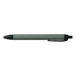 Sayagata pattern, Japanese, Gold and Navy Blue Black Ink Pen