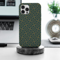 Sayagata pattern, Japanese, Gold and Navy Blue