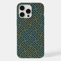 Sayagata pattern, Japanese, Gold and Navy Blue
