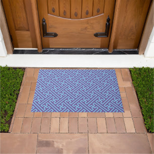 Sayagata pattern, Japanese, Purple and Blue Doormat