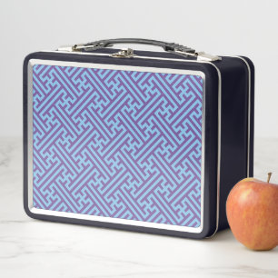 Sayagata pattern, Japanese, Purple and Blue Metal Lunch Box