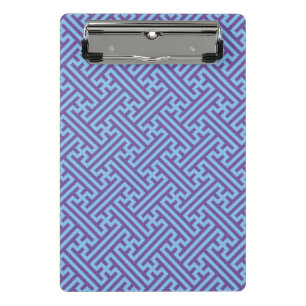 Sayagata pattern, Japanese, Purple and Blue Mini Clipboard