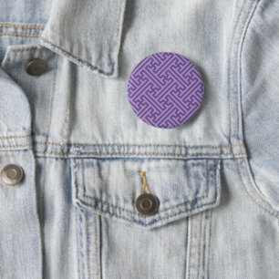 Sayagata pattern, Japanese, Purple and Pink 6 Cm Round Badge