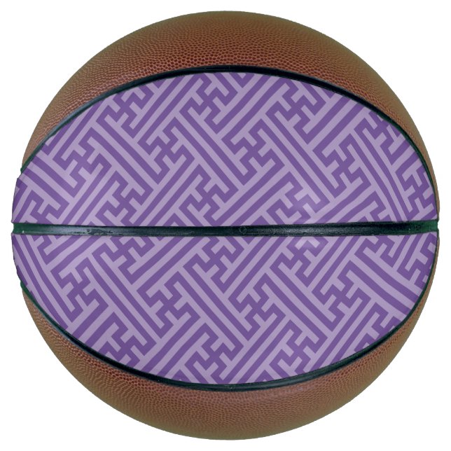 Sayagata pattern, Japanese, Purple and Pink Basketball (Front)
