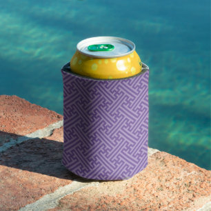 Sayagata pattern, Japanese, Purple and Pink Can Cooler