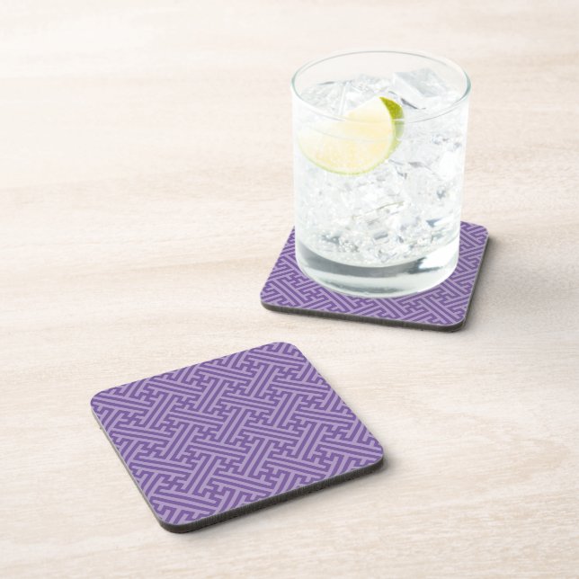 Sayagata pattern, Japanese, Purple and Pink Coaster (Right Side)