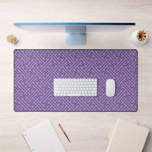Sayagata pattern, Japanese, Purple and Pink Desk Mat